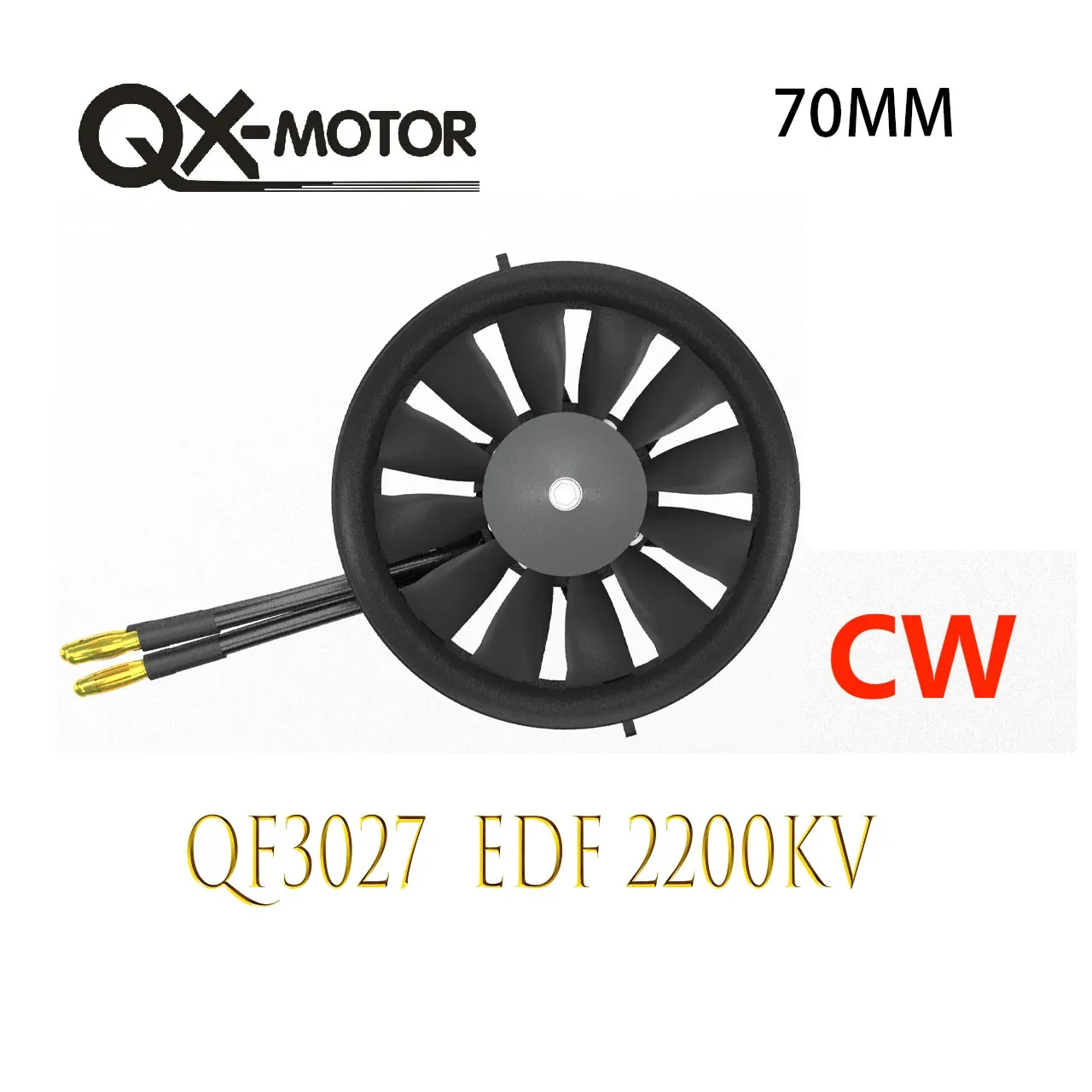 

QX-Motor 70mm EDF 12 Blades Ducted Fan QF3027 -2200kv CW CCW Brushless Motor for Remote Control Toy Parts