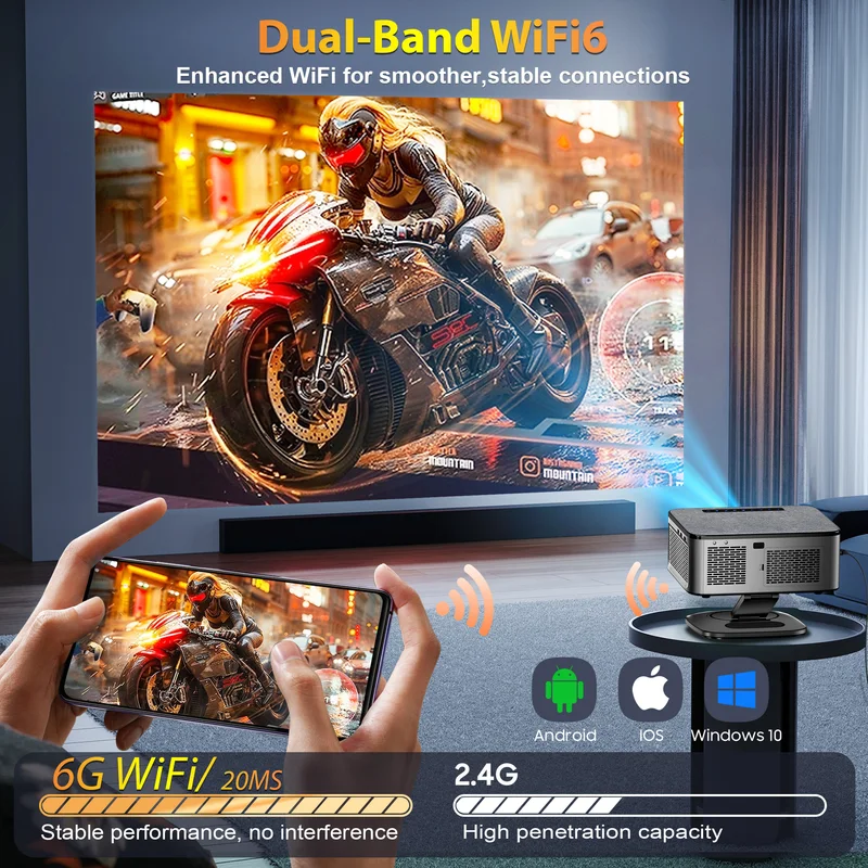 Projetor Inteligente Xiwbsy T08 Android 12.0 com Decodificação 8K — foto 5