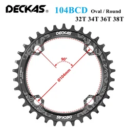 Dekas MTB accessori per bici da strada 104BCD 104 BCD guarnitura con denti positivi e negativi 32T 34T 36T 38T guarnitura parti corona