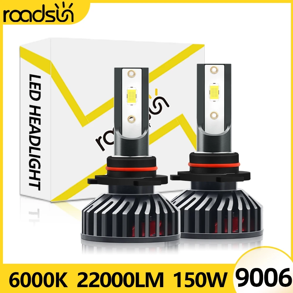 2Pcs 9006 LED Headlight 150W 22000LM For Car Super Bright 9006 HB4 Car Headlamp Canbus Auto Driving Lamp 6000K 12V CSP Chip