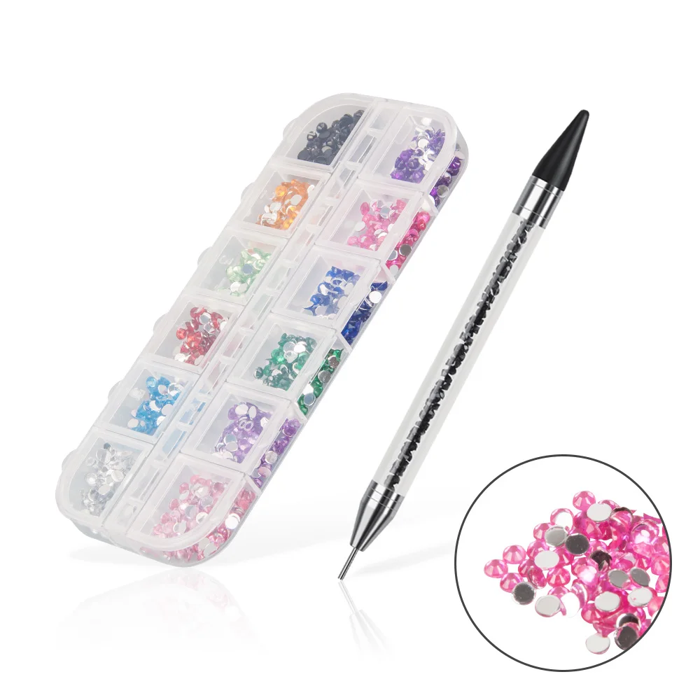 

Набор ручек для сверления с двойной головкой и кристаллами, инструмент для рисования бусин, инструменты для нанесения точек, алмазная картина, сборщик страз, драгоценные камни для ногтей