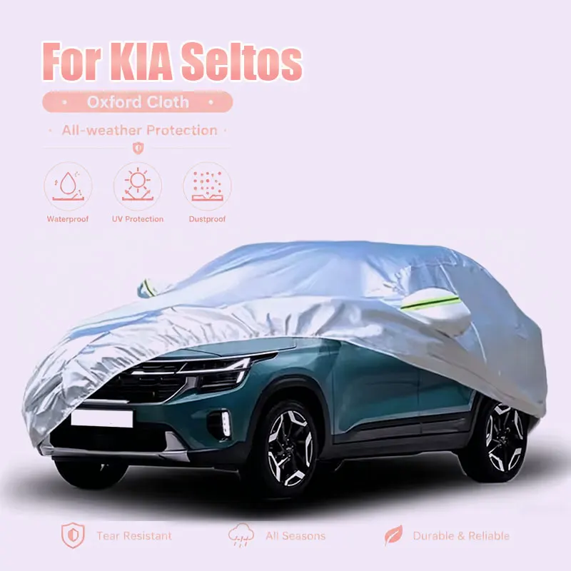 

For Kia Seltos Full Car Cover Reflective Strips Waterproof Snowproof Dustproof UV Protection Exterior Accessories