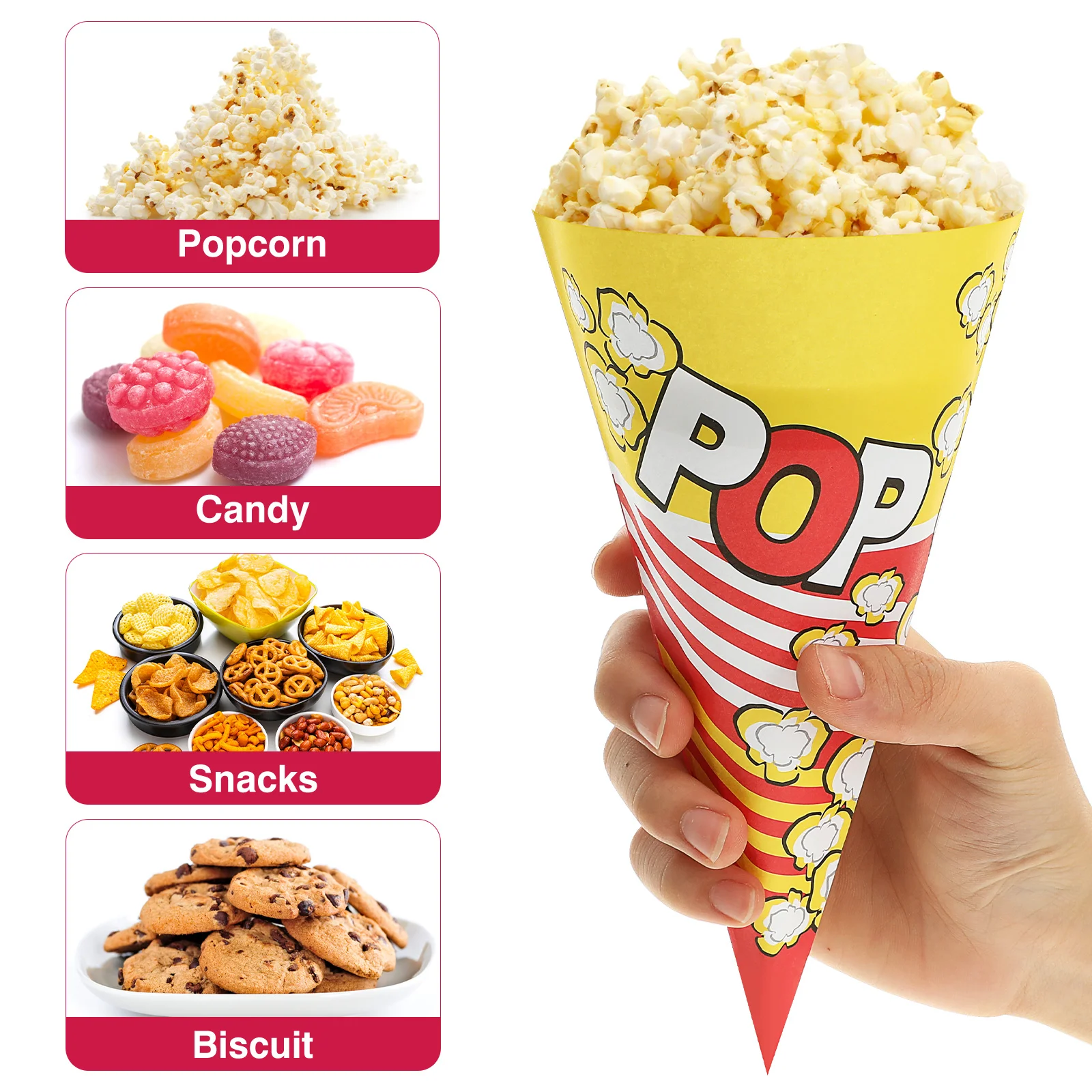 100 Pcs Football Popcorn Boxes Paper Bag Maker Triangle Mini Theme Individual Food Bags