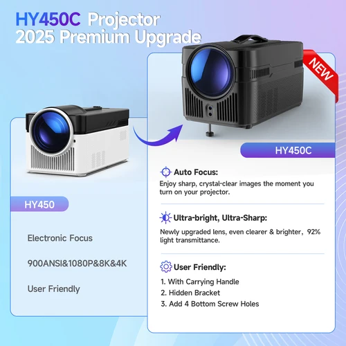 Imagen 2 del producto Magcubic 900ANSI HY450 C Proyector de enfoque automático 8K 1080P Ultra corto alcance Allwinner H716 BT5.4 Offset automático voz de cine en casa