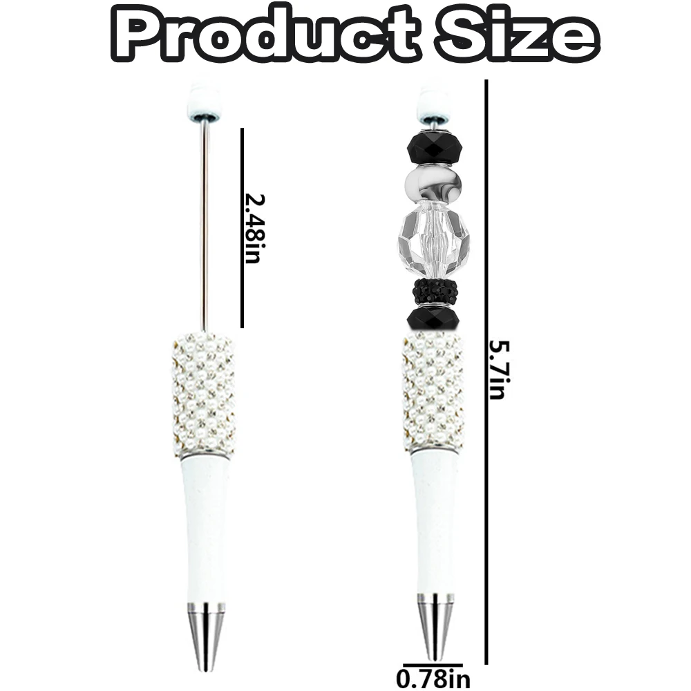 Imagem -03 - Diamante Grânulo Caneta Atacado Criativo Faça Você Mesmo Artesanal Adesivo Conjunto Diamante Frisado Canetas Esferográficas Publicidade Presente Caneta 10 Peças Branco