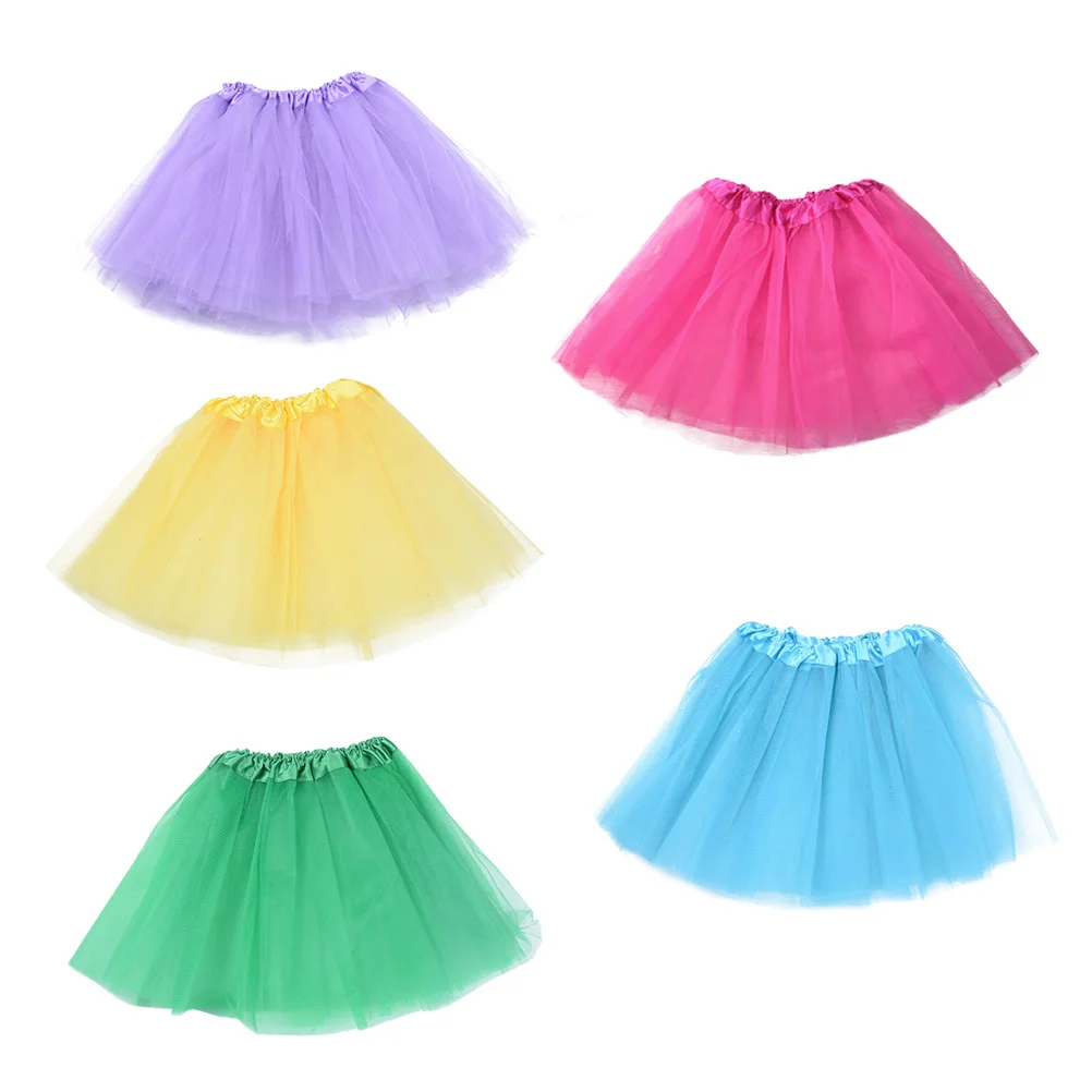 5 個の女の子チュチュスカート 3 層チュールバレエダンス学校イベント用ハロウィンコスチューム写真撮影女の子チュチュスカート