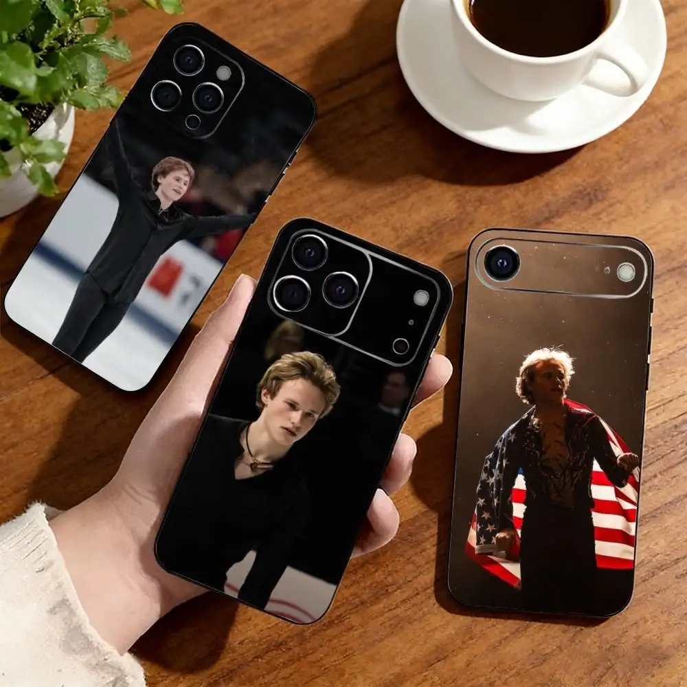 

Figure Skaters I-Ilia Malinin Phone Case For iPhone17,16,15,14,13,12,11 Plus,Pro Soft Silicone Black Cover