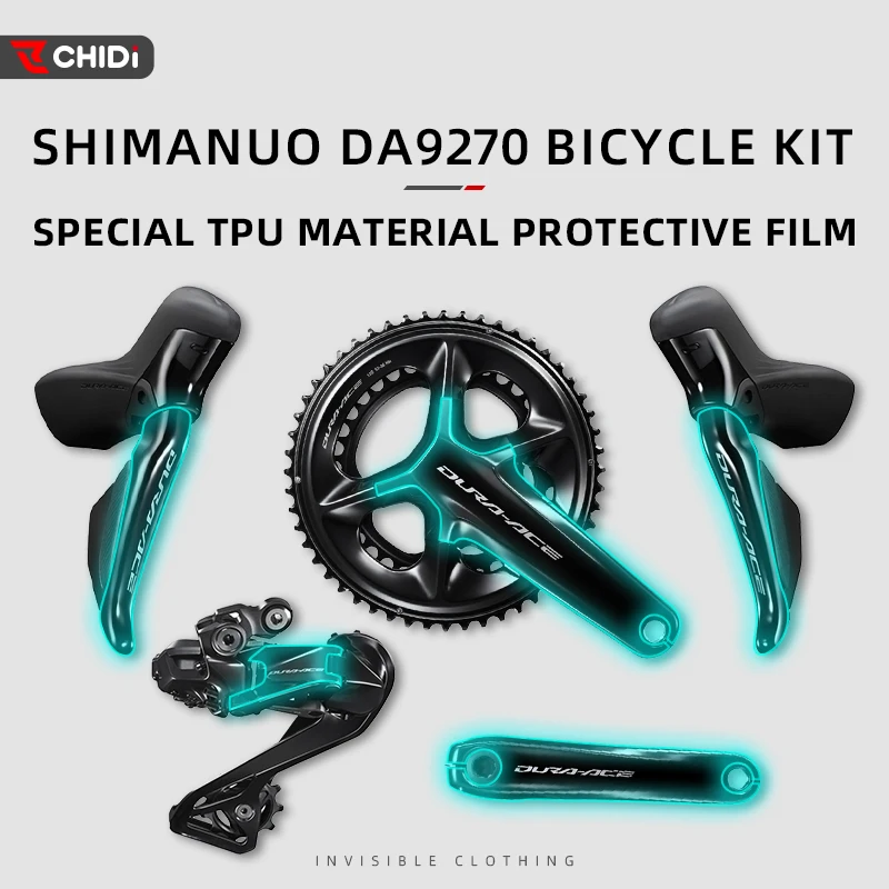 

For Shimano Dura-Ace 9270 Groupset - Protective Film, Road/Mountain Bike Crankset Chainring Shifter Sticker, Bicycle Accessori