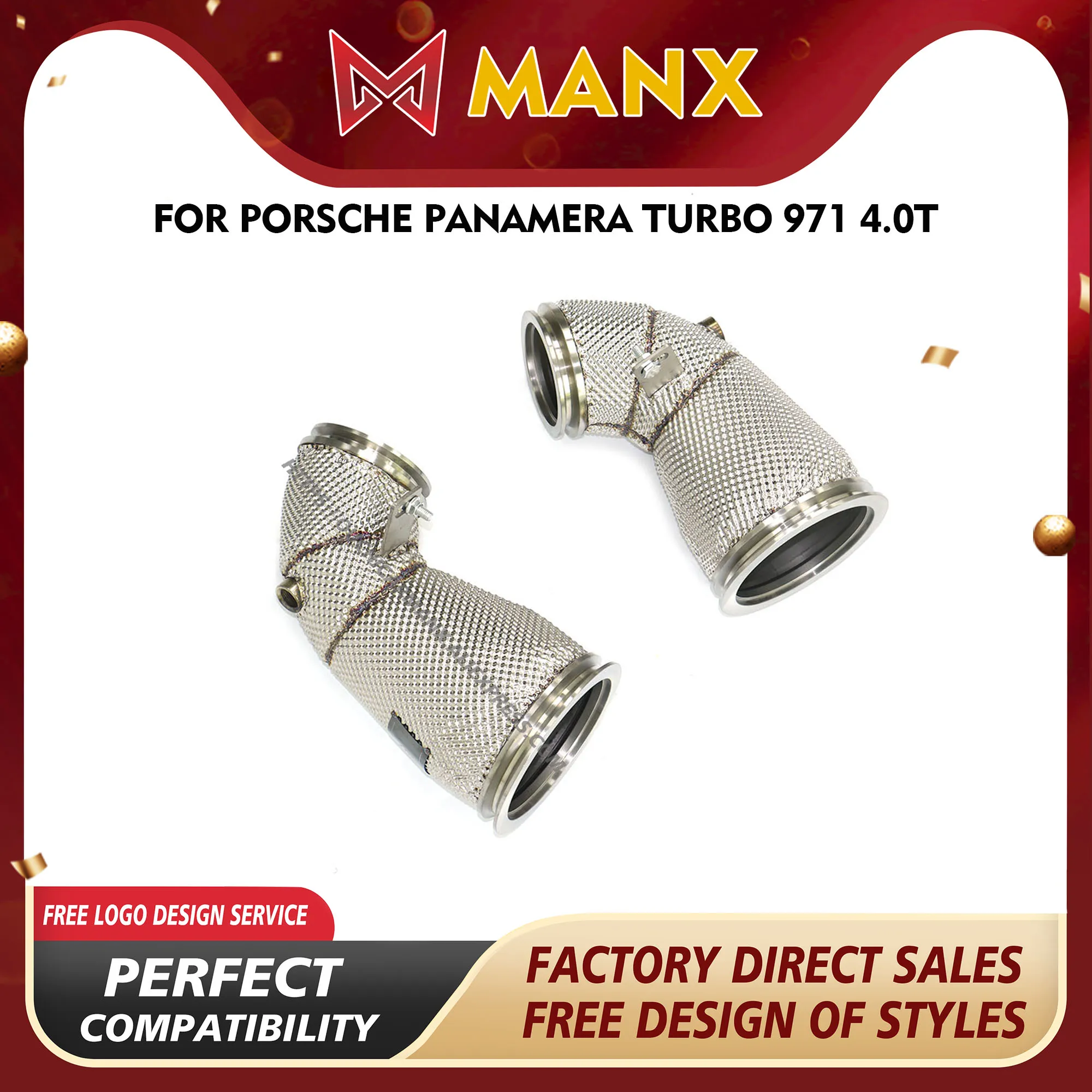 

MANX SS304 for Porsche Panamera Turbo 971 4.0T Downpipe DIY modification Exhaust system High precision