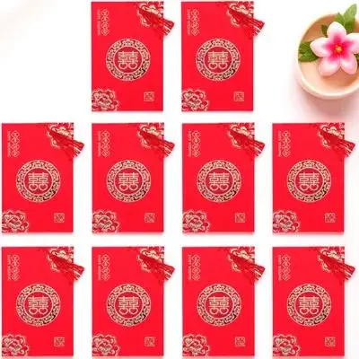 

10Pcs Chinese Style Romantic Wedding Invitation Cards Elegant Paper Invitations for Wedding Party Anniversary Greeting