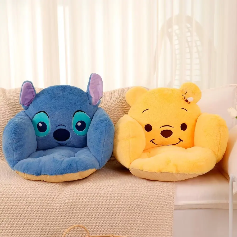 

Disney Stitch Pooh Bear Seat Cushion Lovely Stuffed Anime Back Cushion Sitting Cushion For Chair Non-slip Home Decor Gifts