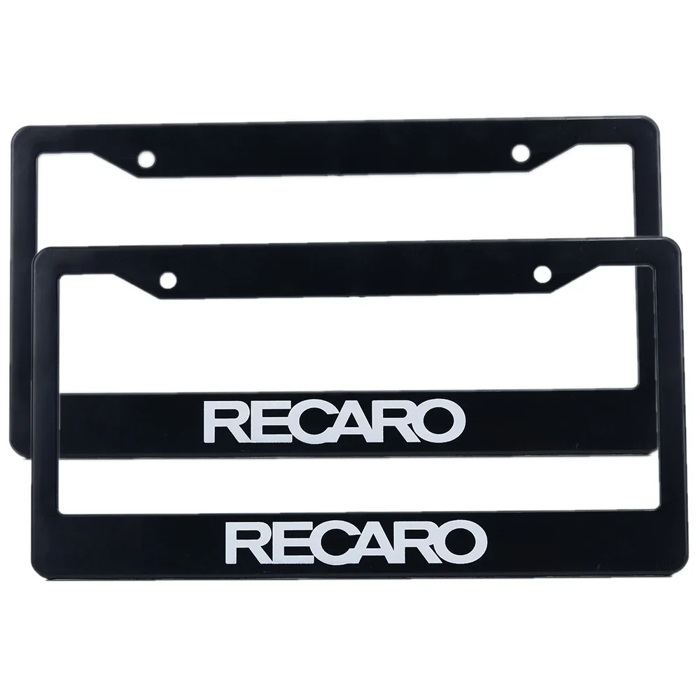 2X Black ABS Racing Car License Plate Frame Tag Cover Holder For USA CA Standard