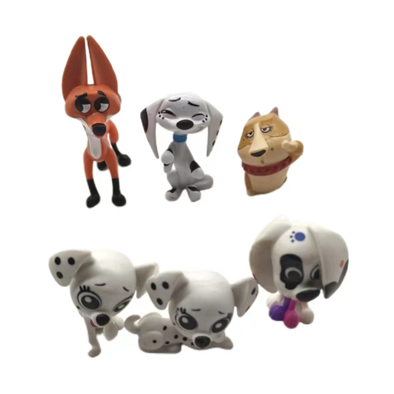 Oryginalna figurka zwierzęcia z kreskówki dalmatyńczyka Anime Dog Friend Surprise, model szczeniaka, rzadki limit kolekcjonerski zabawka, prezent dla dziecka, 6 szt.