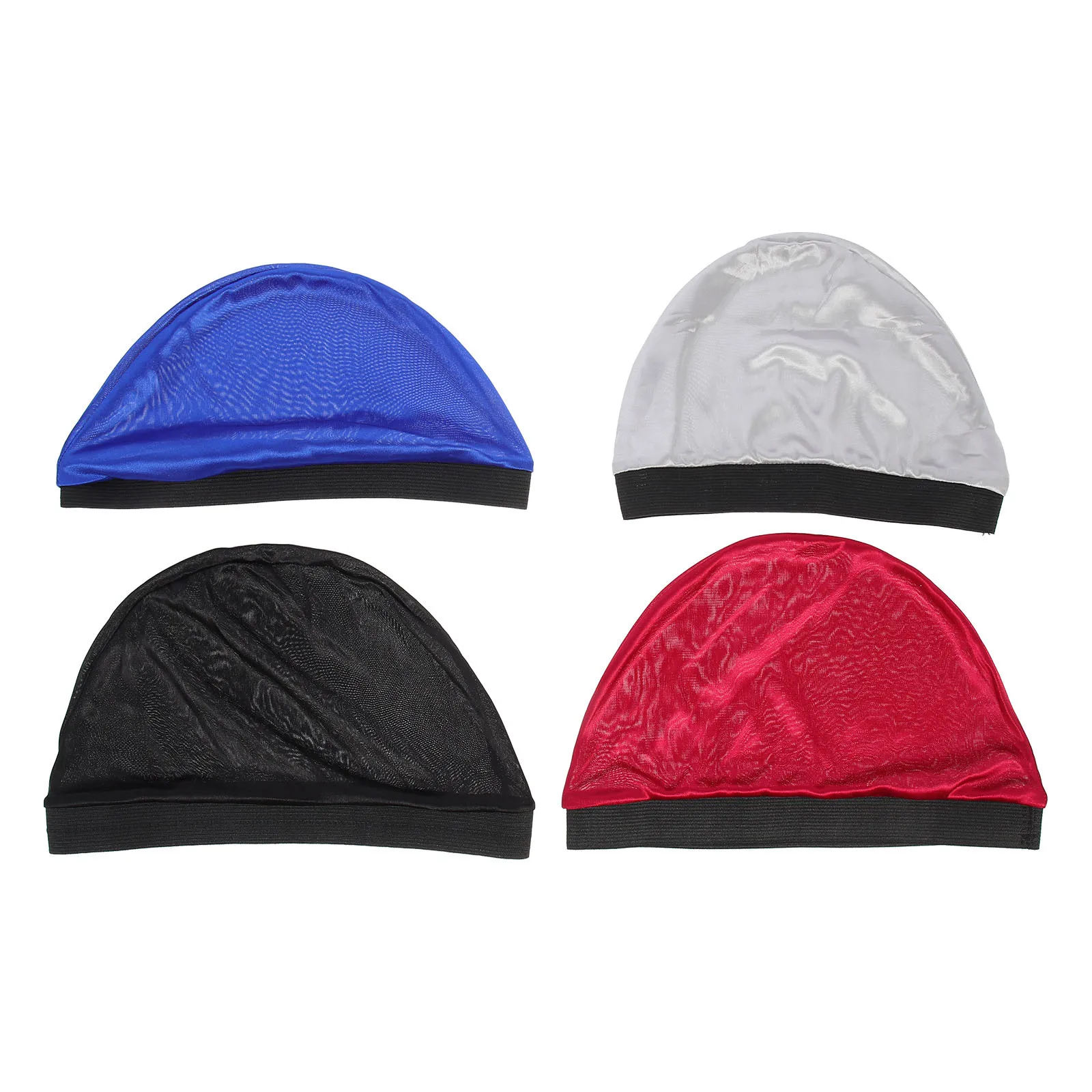 

4Pcs Disposable Silk Sleep Caps Elastic Bathing Hats for Women Shower Caps Hair Protective Cover Night Sleeping Hat