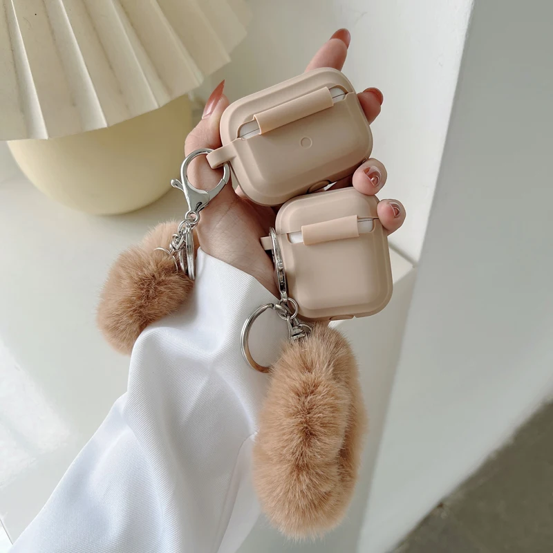 Apple Airpods pro 2/3 Proケース,ペンダント付き保護イヤホンケース,無地の基本的なシリコンケース