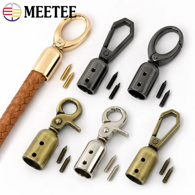 4/10Pcs 8.6x46/12-15mm Metal Bag Strap Connector Clasp Hook for Handbag Shoulder Rope Handle End Cap Hardware Repair Accessory