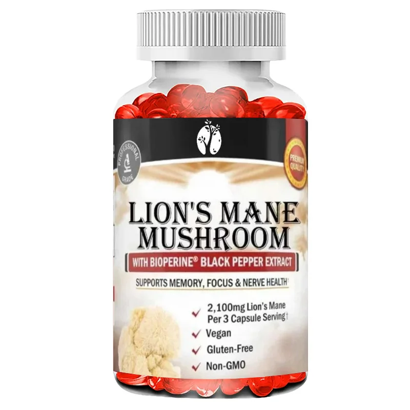

Organic Lion Mane Supplement 2100mg Containing 60 Capsules of BioPerine Active Compound