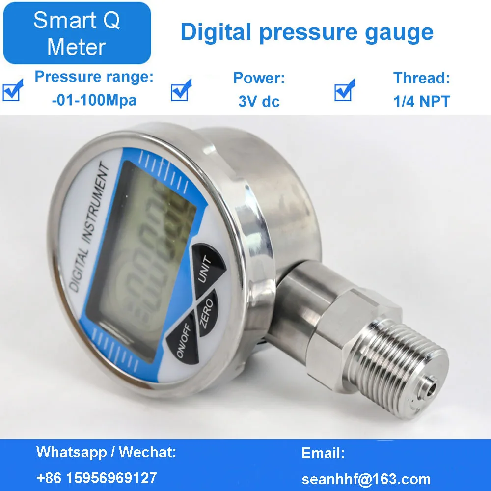 LED high-precision digital negative pressure gauge vacuum gas gauge stainless steel pressure gauge non s1/4 m20 * 1.5