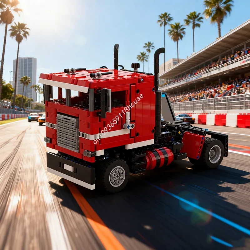 

1000pcs MOC Freightliner FLB Red Technical Model Building blocks Construction creative idea Christmas gifts Brick toys Kids