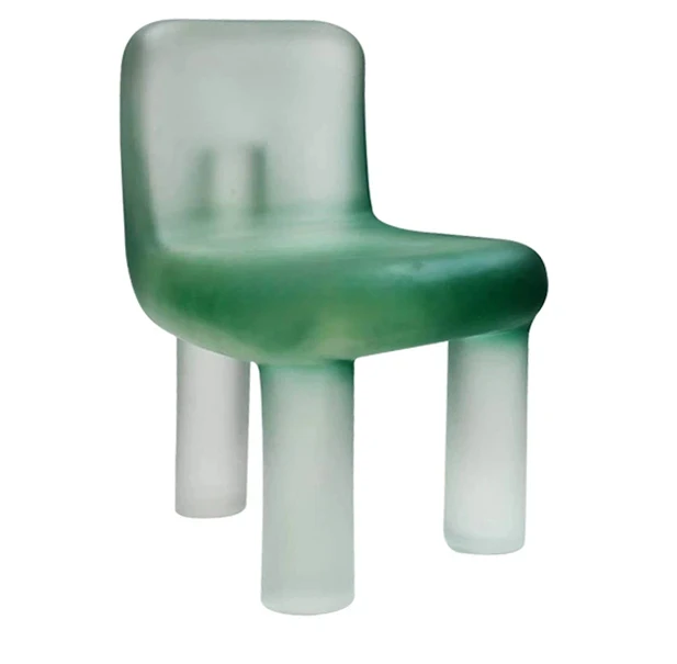 

Nordic Light Luxury Creative Tripod Transparent Resin Dining Chair with Backrest Leisure Chair Living Room Dining Room