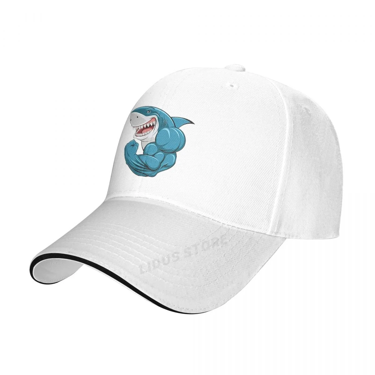 Cartoon Muscle Sharks Baseball Cap Fashion Boxer Motion Cap Adjustable Dad Hat Hip Hop Snapback Hats Bone