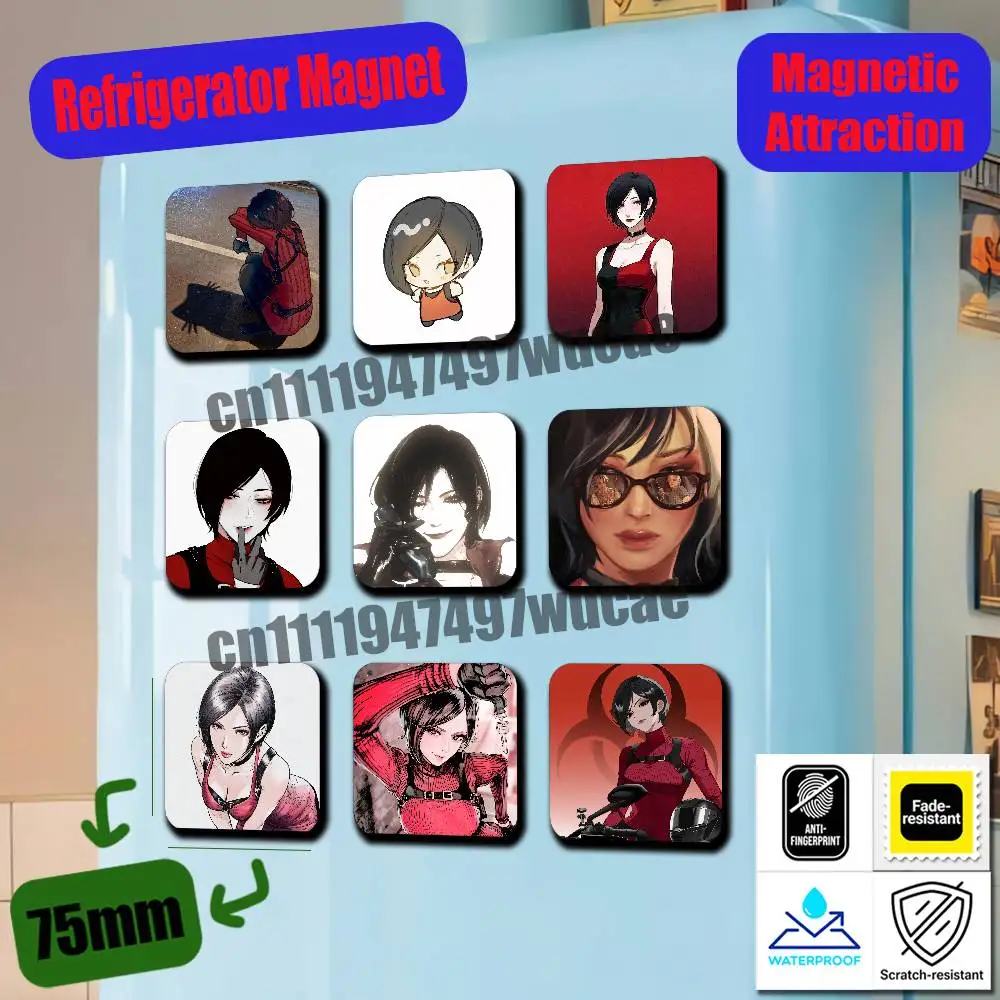 For Ada Wong R-Resident Evil Fridge Magnets Freezer Metal Cabinet Custom Refrigerator Magnetic Card Case