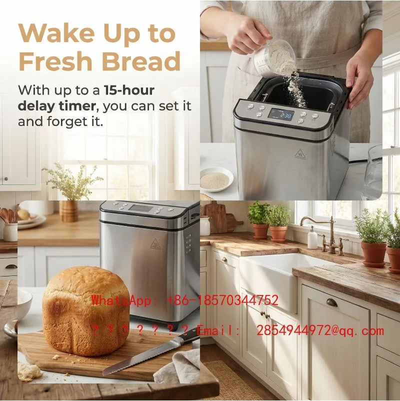 Picture 5: European Standard Automatic Bread Machine Multi-function and Noodles Fermented Toast Household 700W Automatic Baking Machine