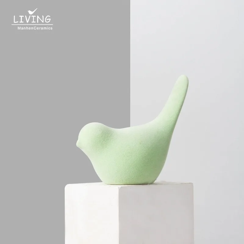 Nordic Modern Ceramic Bird Ornament Creative Cute Style Home Decor Soft Model Craft for House
