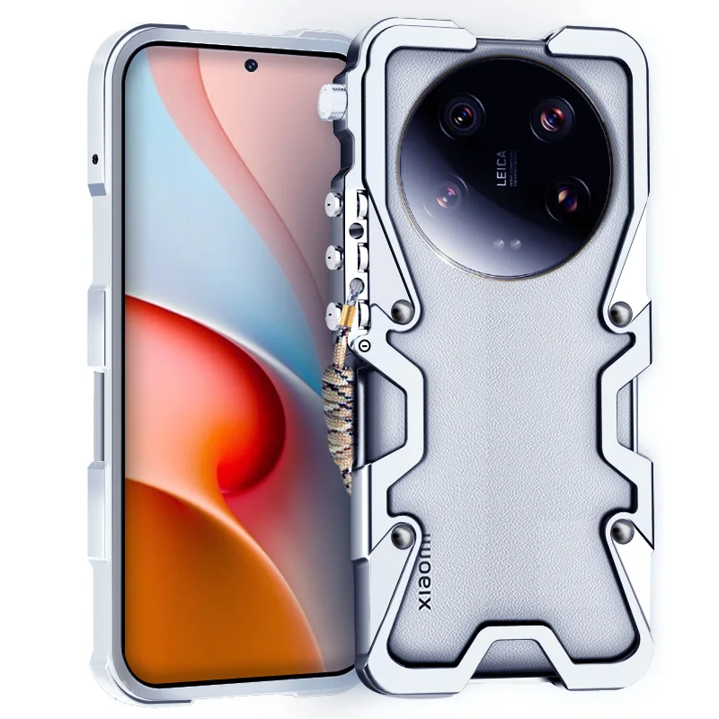 Armor Screw Metal Frame Shockproof Cover For Xiaomi 14 13 Pro 13t 13 Ultra Aluminium Bumper Cases Heavy Duty Fundas
