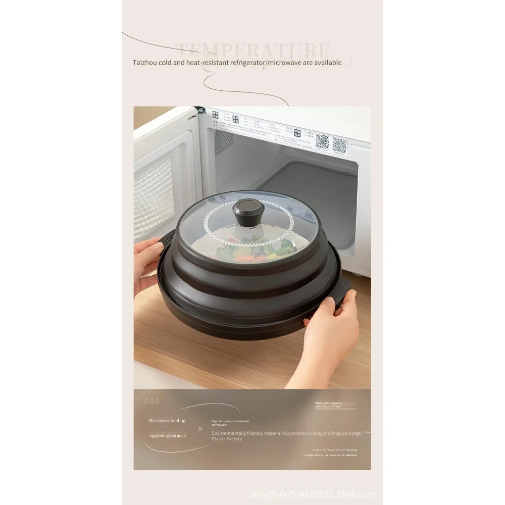 Transparent folding cover portable cross-border microwave oven heating cover multifunctional bottom fresh-keeping cover heating