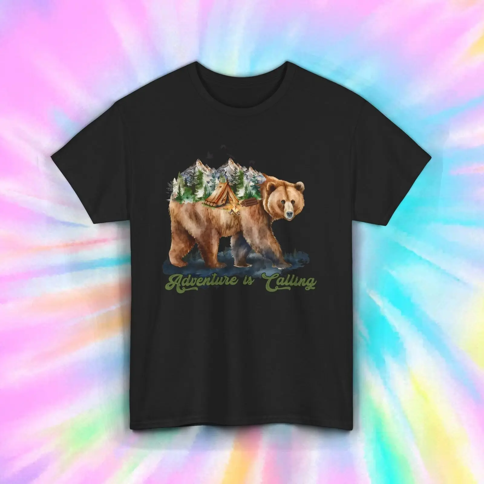 

Adventure is Calling T-Shirt | Bear Mountain Graphic Tee | S-5XL