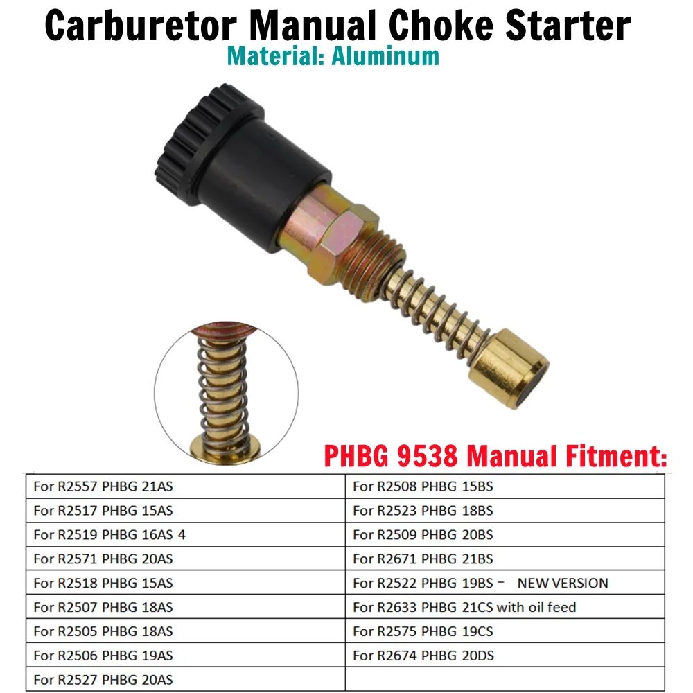 Dellorto PHBG Carburetor 9538 with Manual Choke Starter for 15/18