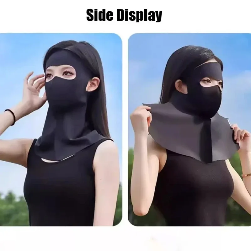 Fashion Ice Silk Sun Protection Mask with UPF50+ for Ultimate UV Protection and 3D Anti-UV Neck Scarf for Summer Fashion Trends