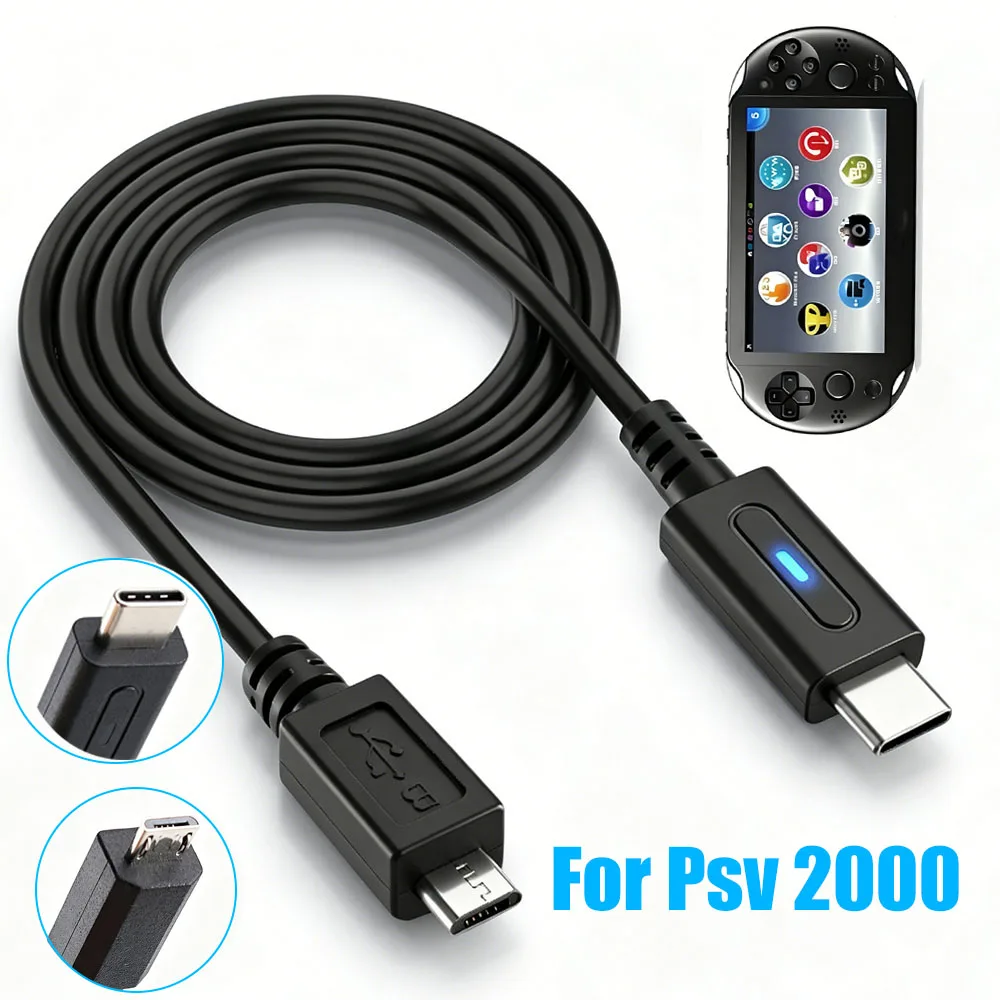 USB-C-Kabel für PS Vita 2000 Controller Ladeadapter Typ C LED-Konvertierungskabel für Playstation Spielkonsole Stromkabel