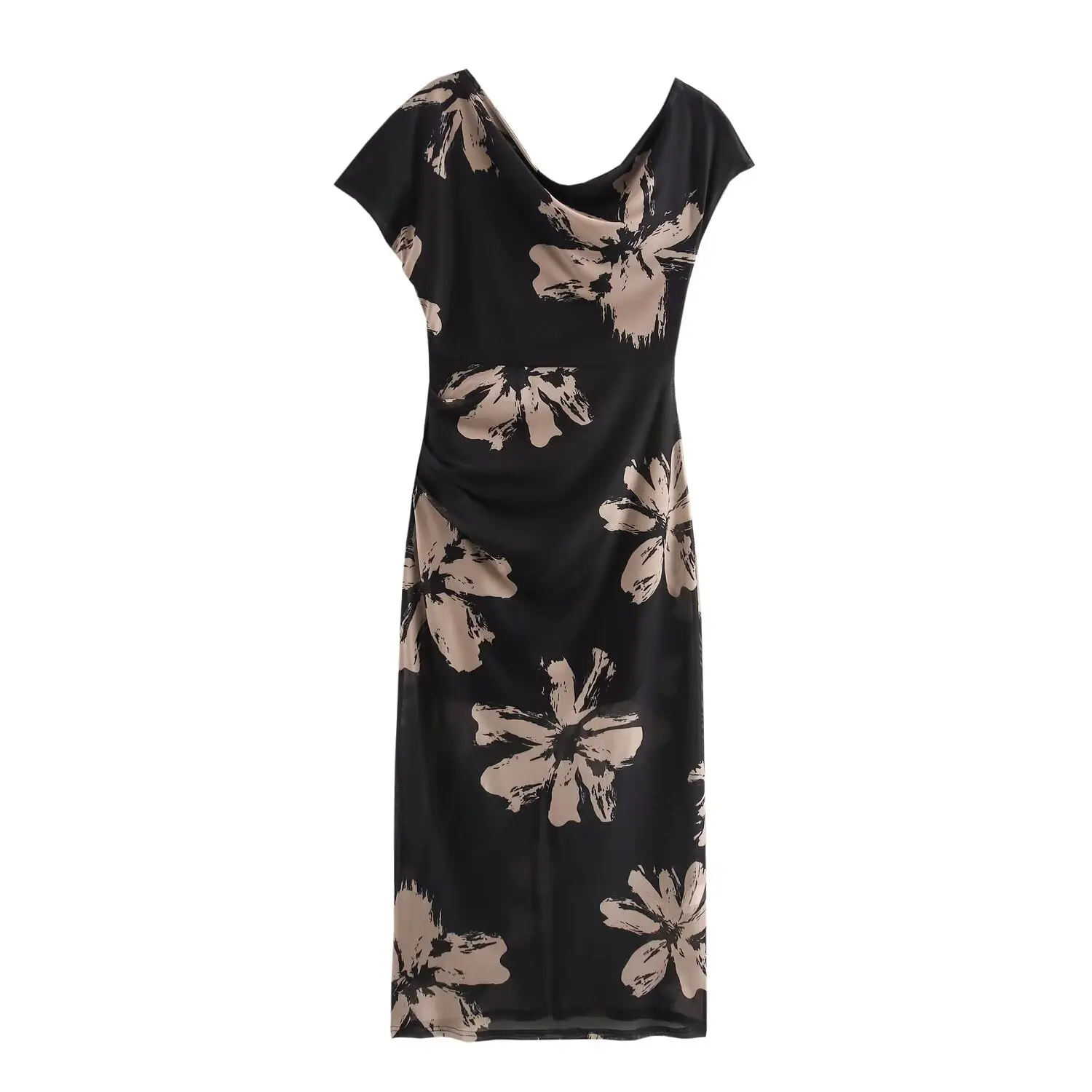 Faionable imprimé coupe ajustée robe pour les femmes printemps été automne décontracté Sle français Ele t-shirt quart Sve Dr