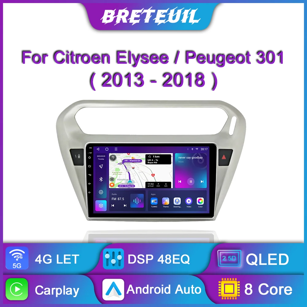 

Автомагнитола для Peugeot 301, Citroen Elysee 2013 2014 2015 2016 2017 2018, Android, мультимедийный плеер с GPS-навигацией и сенсорным экраном для Carplay, автостерео