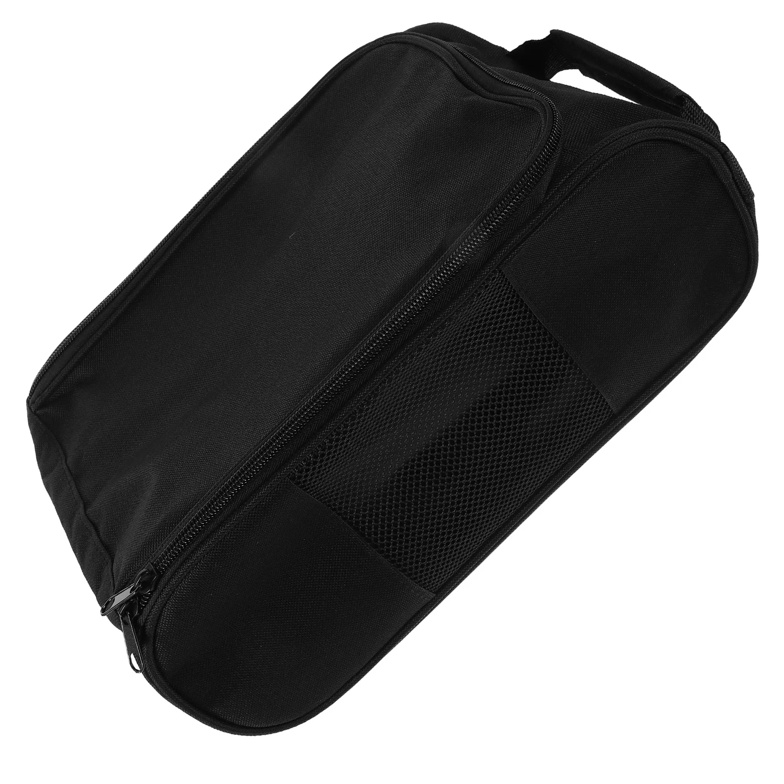 Golf Shoe Bag Zippered Carrier with Handle Side Ventilation for Socks Tees Sport Golf Baseball Soccer Accessory Travel Organizer