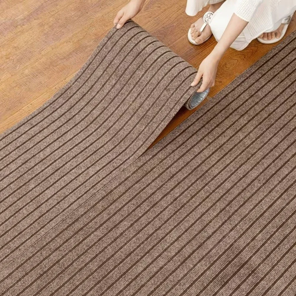40x300 cm Self-Adhesive Carpet Absorbent Non-slip Striped Door Mat Washable Stain Resistant Peel and Stick Carpet for Home