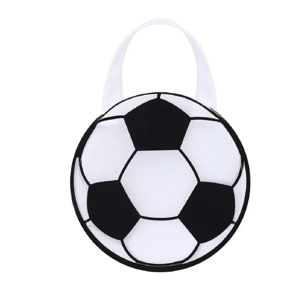 5–20 Stück runde, nicht gewebte Geschenktüten mit Fußball-Motiv für Fußball-Karneval, Feier, Geburtstagsfeier, Feiertage, Süßigkeiten-Geschenktüten – Detail 7
