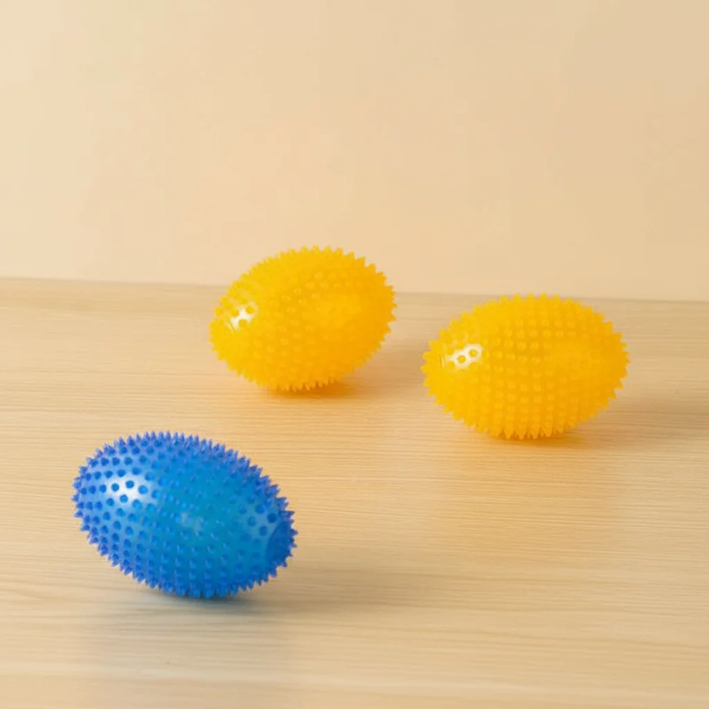 Durable Squeaky Olive Spike Dog Ball - Chew Resistant Teeth Cleaning Toy for Boredom Relief & Self-play