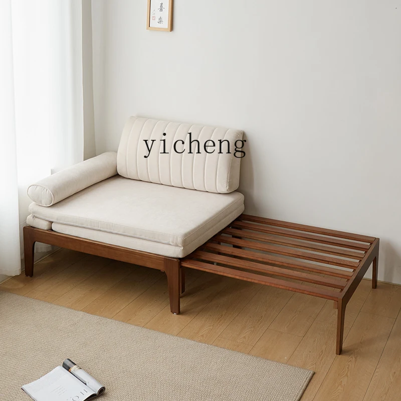 TQH solid wood sofa bed small apartment single study folding sitting and sleeping multi-functional balcony telescopic sofa bed