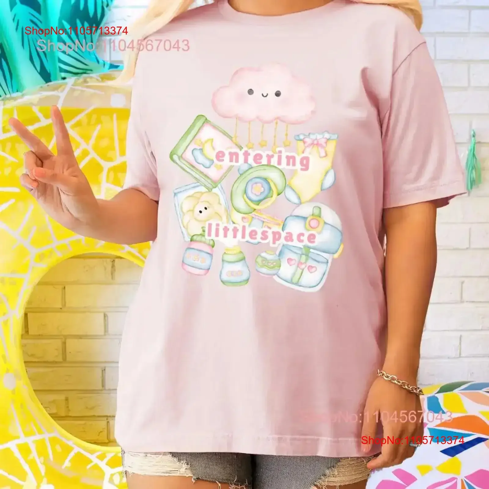 Age Regression T Shirt Agere Clothes ABDL Clothing Cutecore Kidcore Littlespace Adult Pacifier vintage Washed Comfortable