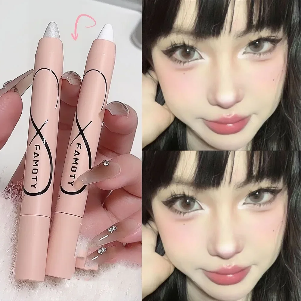 パールアイシャドウペンシル横たわっているカイコ蛍光ペンマットアイメイクパール高光沢ブライトニンググリッターアイシャドウスティック