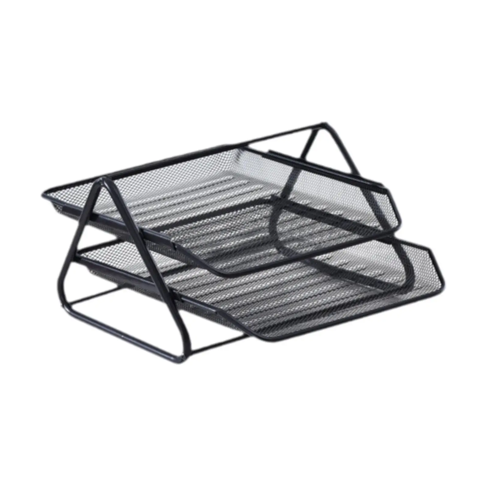 

Mesh Desk File Organizer Bookshelf files Storage Shelf with 2 Trays File Sorter Folder Paper File Rack for Workspace Tabletop