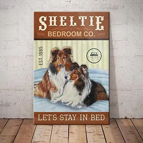 

Metal Tin Sign Sheltie Bedroom Aluminum Vintage Sign tin sign Retro for Home Garden Office Wall Decor 8x12 Inches