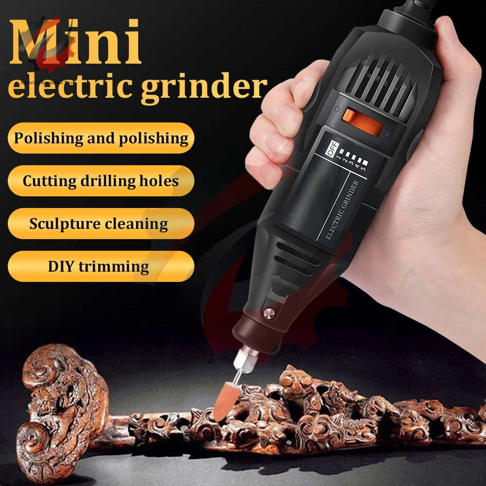 

130W Power Electric Mini Drill Engraver Rotary Tool Handheld Polishing Grinder Engraving Pen With Accessories Variable Speed