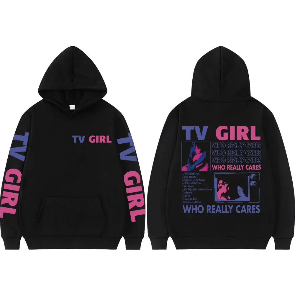 

Pop Band TV Girl Who Really Cares Album Print Hoodies Rock Hip Hop Hooded Sweatshirts Men Women Clothing Y2k Fashion Pullovers