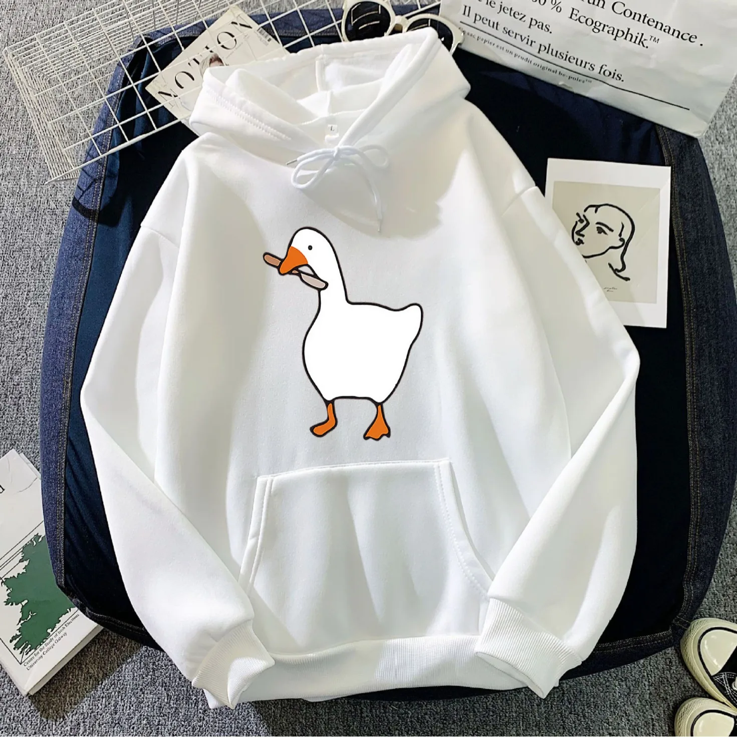 2024 New Candy Color Cute Pattern Hooded Sweatshirt Men's and Women's Fall Winter Couple Tops clothes for women