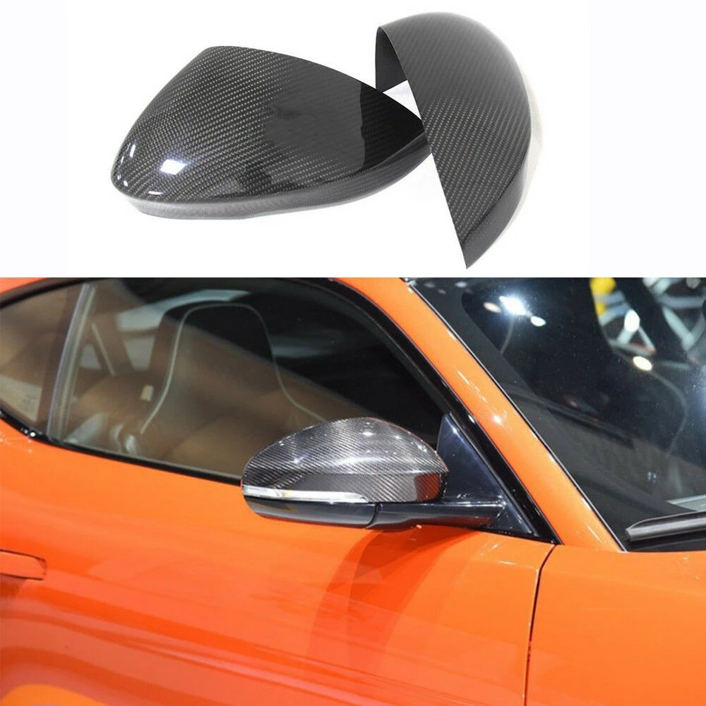 Mirror Cover Add On For Jaguar F Type 2013-2016 Carbon Fiber Car Exterior Door Side Rear View Caps Rearview Shells Reverse Cases