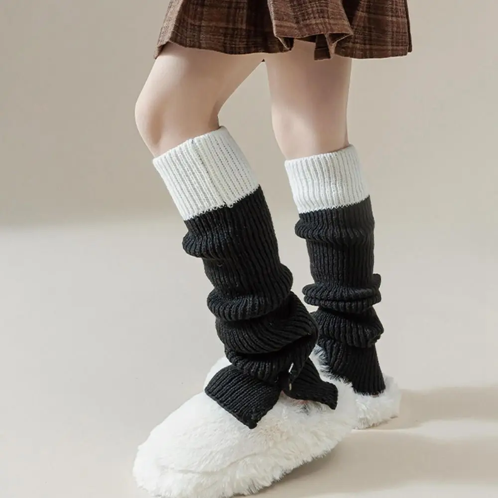 Cute Japanese Style Children's Leg Warmers Split Button Lolitas Leg Socks Woolen Foot Cover Knitted Leg Cover Kid's